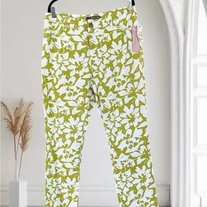 Peck & Peck Green and White Patterned Pants